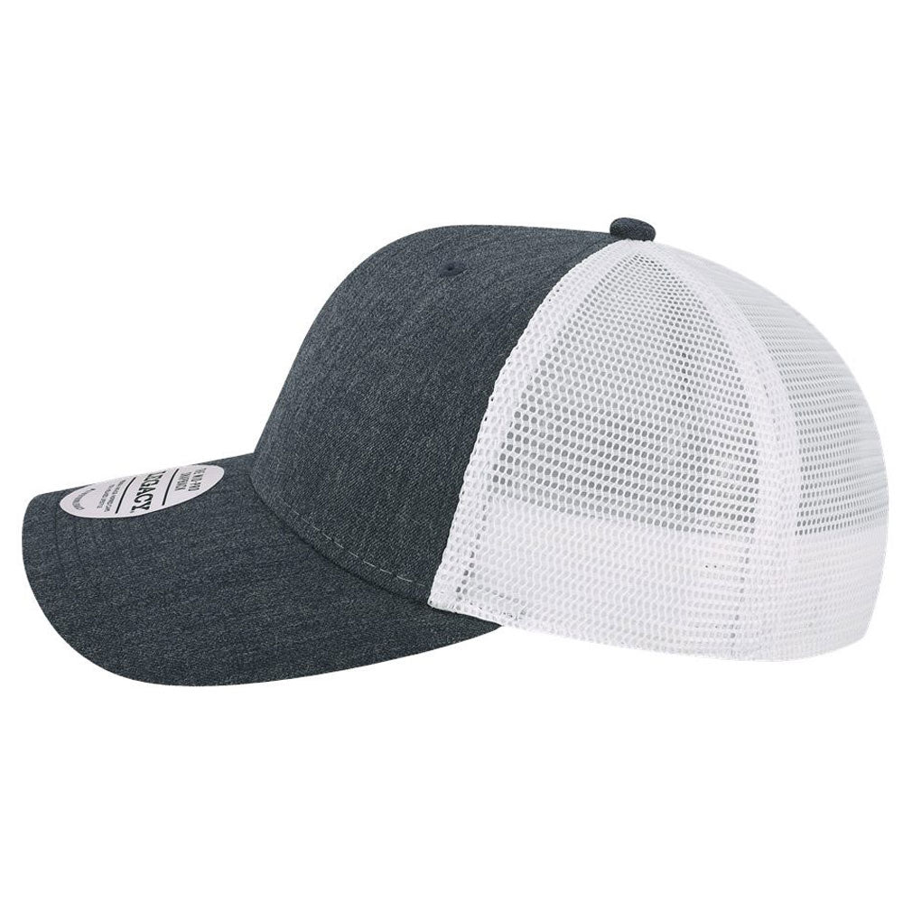 Legacy Melange Navy/White Mid-Pro Snapback Trucker Cap