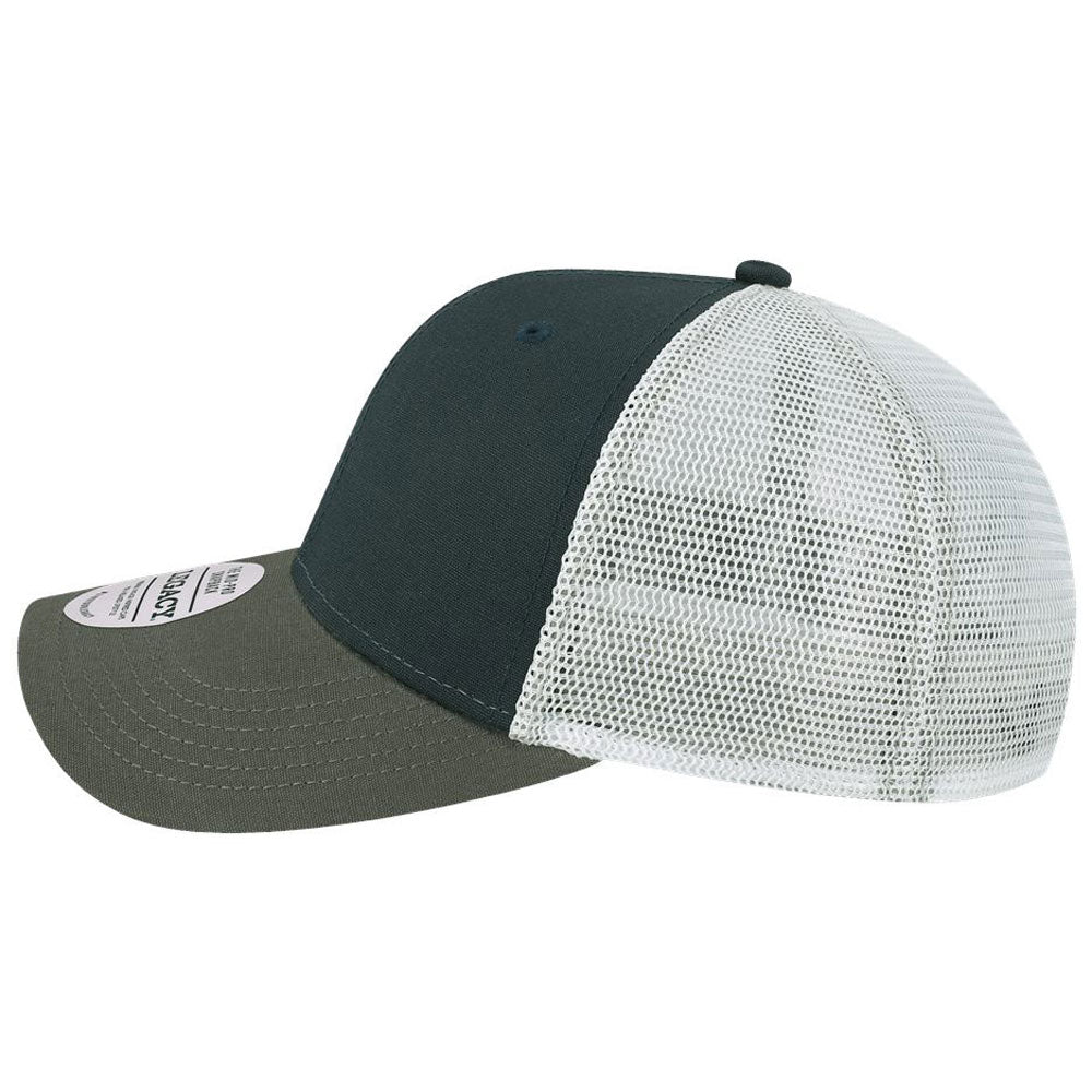 Legacy Navy/Dark Grey/Silver Mid-Pro Snapback Trucker Cap