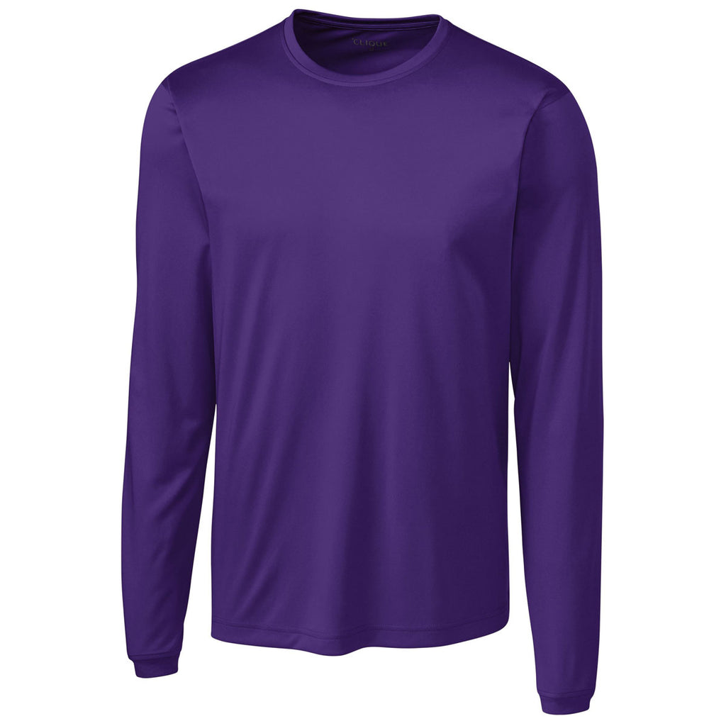 Clique Men's Royal Purple Long Sleeve Spin Jersey Tee