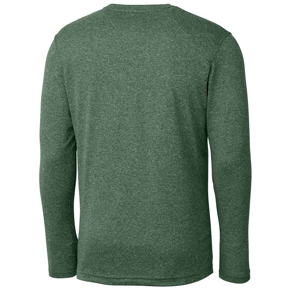 Clique Men's Bottle Green Heather Charge Active Tee Long Sleeve