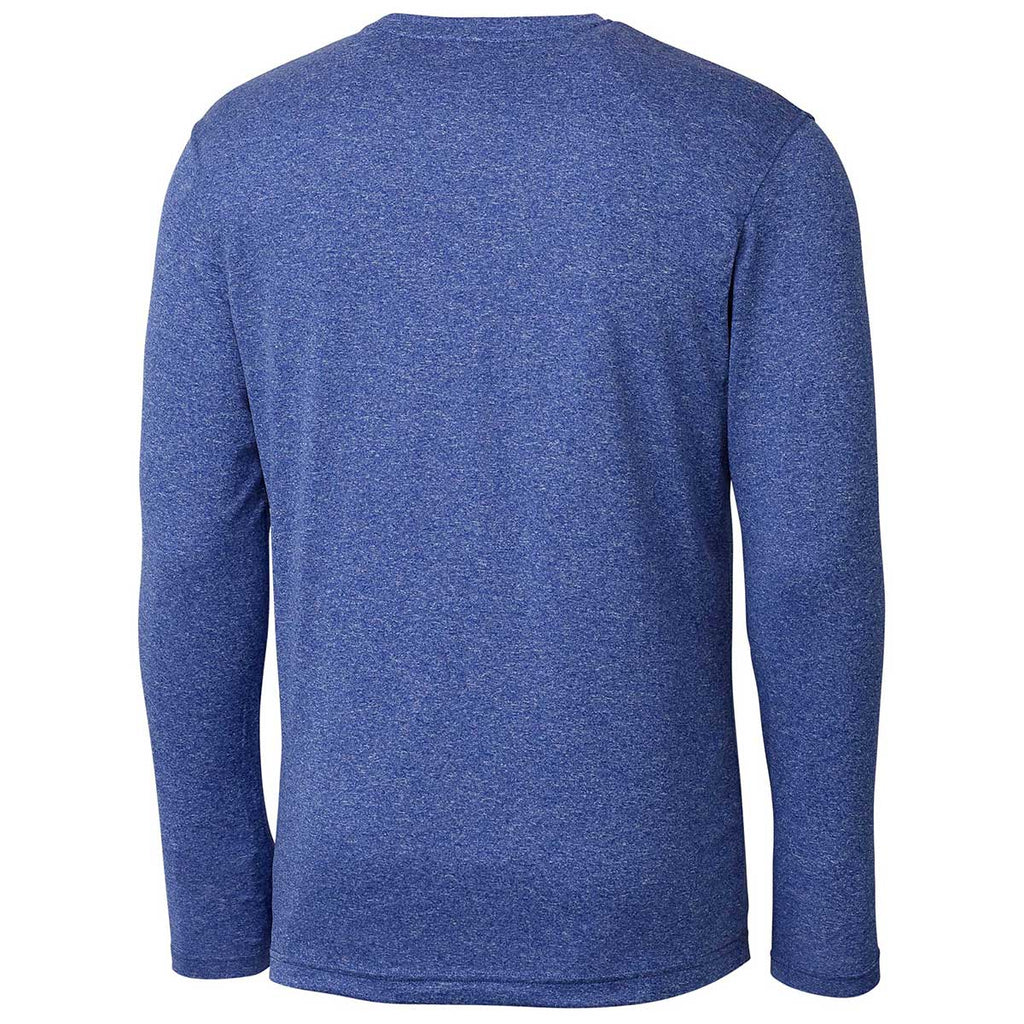 Clique Men's Blue Heather Charge Active Tee Long Sleeve