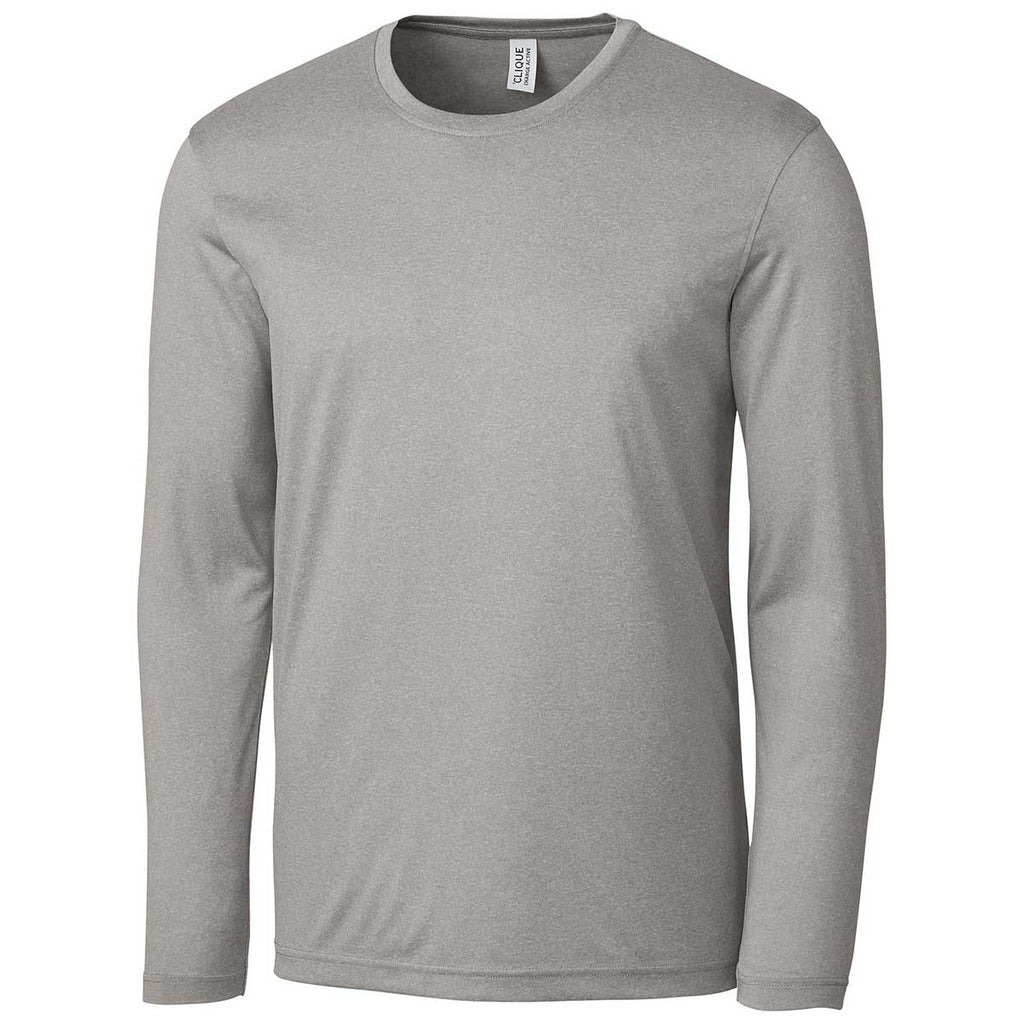 Clique Men's Light Grey Heather Charge Active Tee Long Sleeve