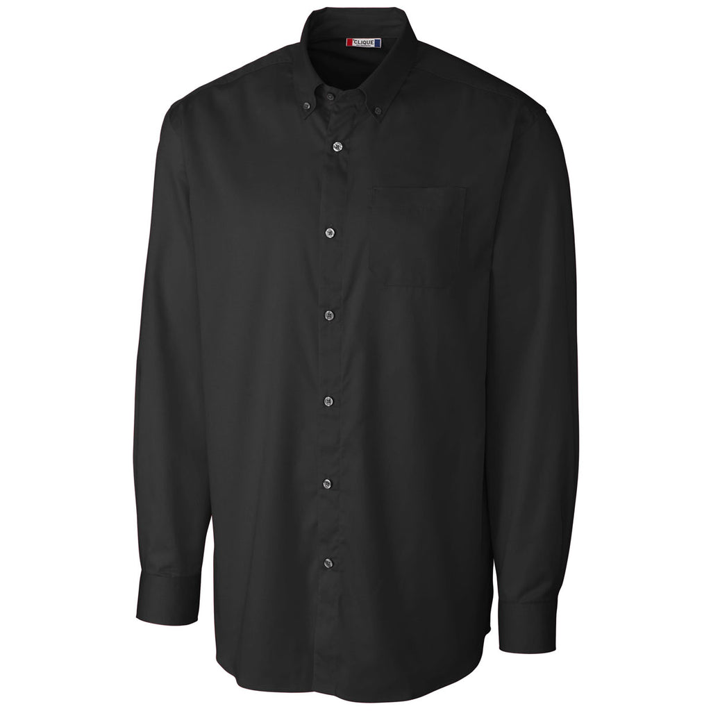 Clique Men's Black Long Sleeve Avesta Stain Resistant Twill