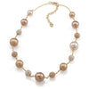 Carolee The Mia Crystal and Gold Pearl Illusion Necklace