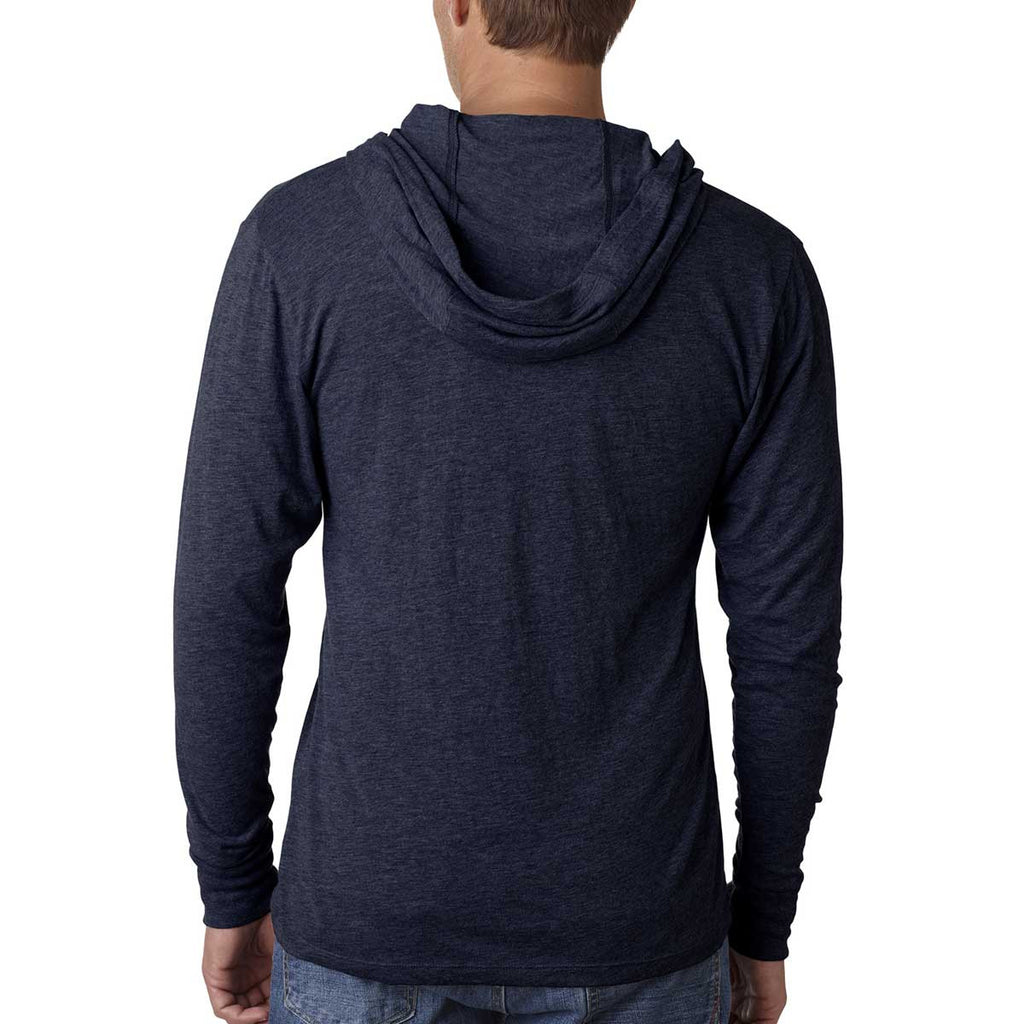 Next Level Unisex Vintage Navy Triblend Long Sleeve Hoodie