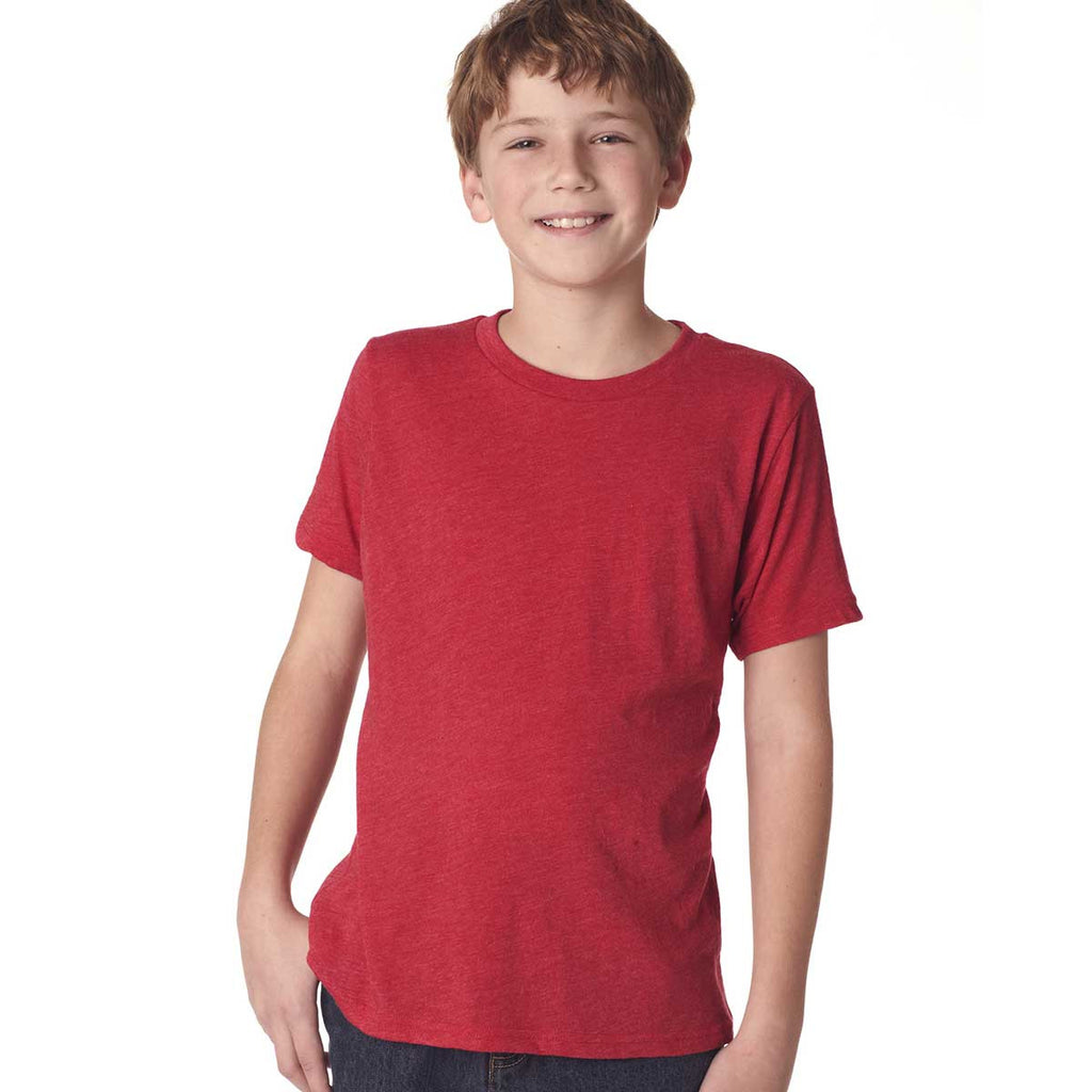 Next Level Boy's Vintage Red Triblend Crew Tee