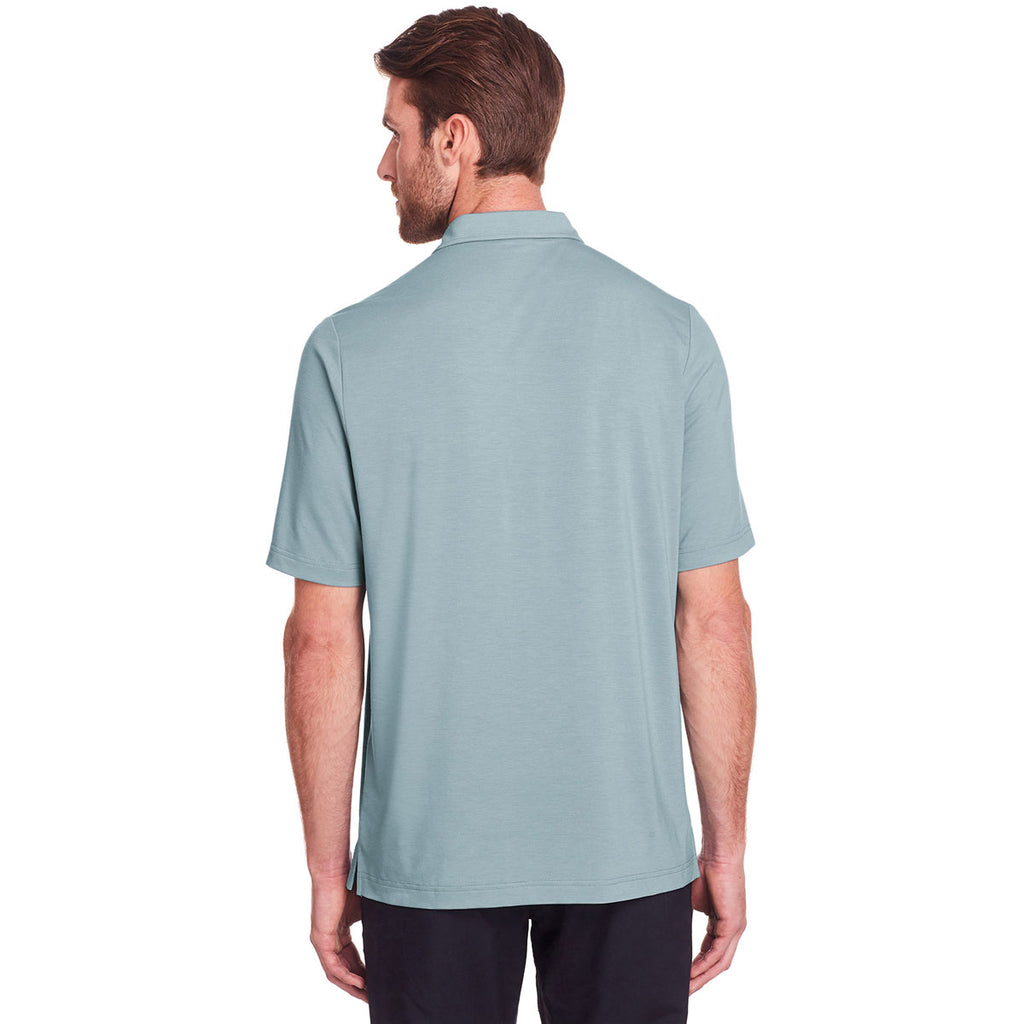 North End Men's Opal Blue Jaq Snap-Up Stretch Performance Polo