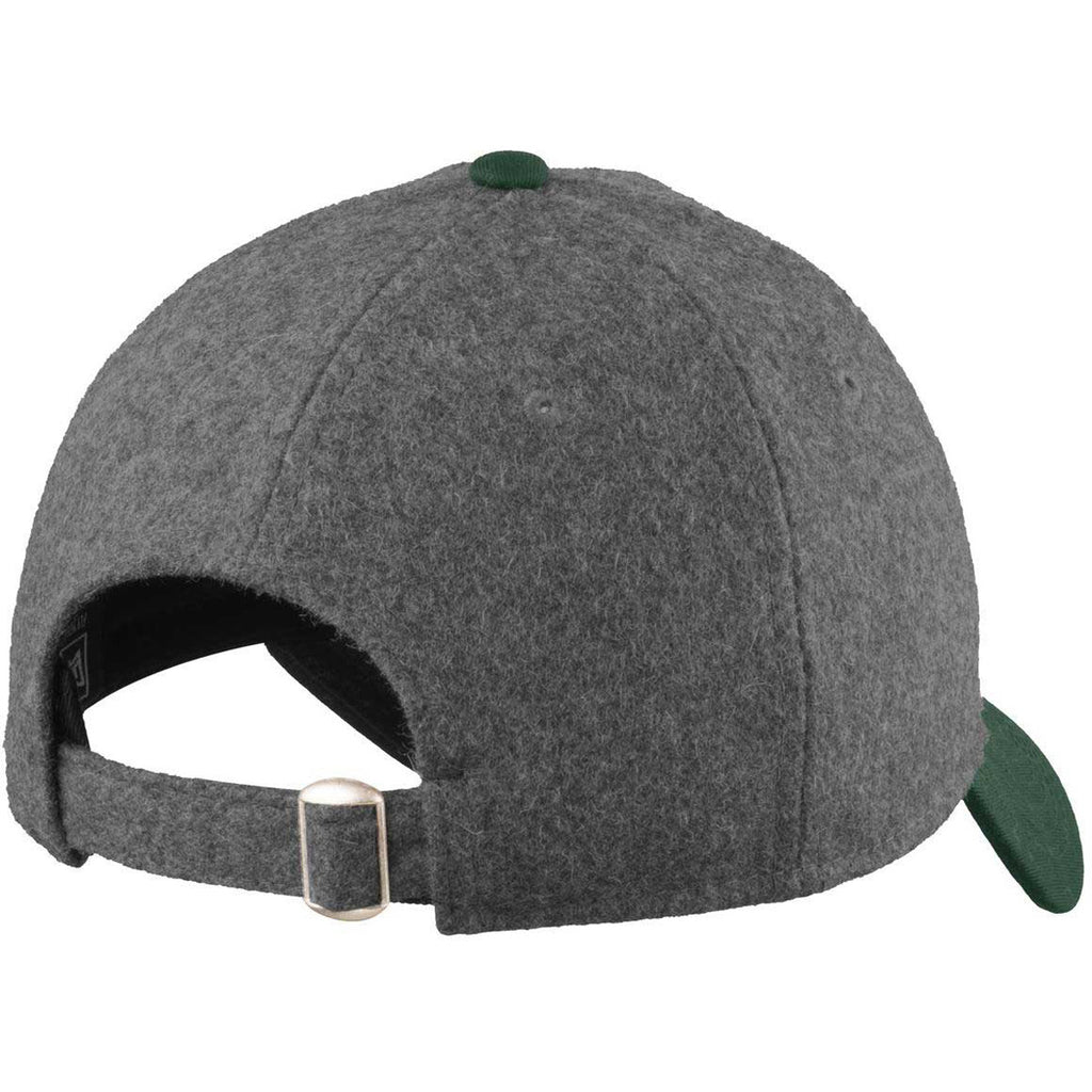 New Era 9TWENTY Graphite Heather/Dark Green Melton Wool Heather Cap