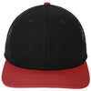 New Era Black/Scarlet Snapback Low Profile Trucker Cap