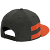 New Era Black Shadow Heather/Deep Orange Striped Flat Bill Snapback Cap