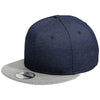 New Era Navy Shadow Heather/Grey Striped Flat Bill Snapback Cap