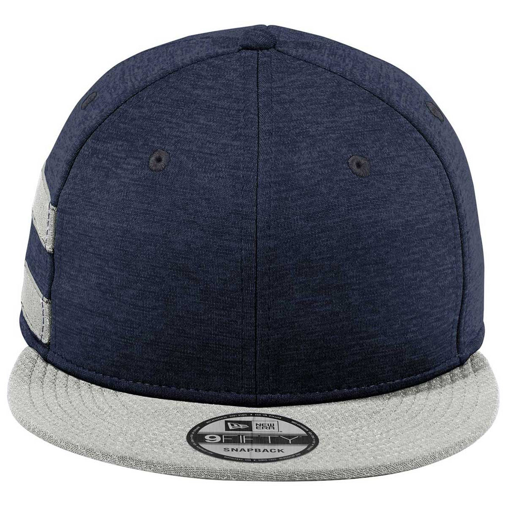 New Era Navy Shadow Heather/Grey Striped Flat Bill Snapback Cap