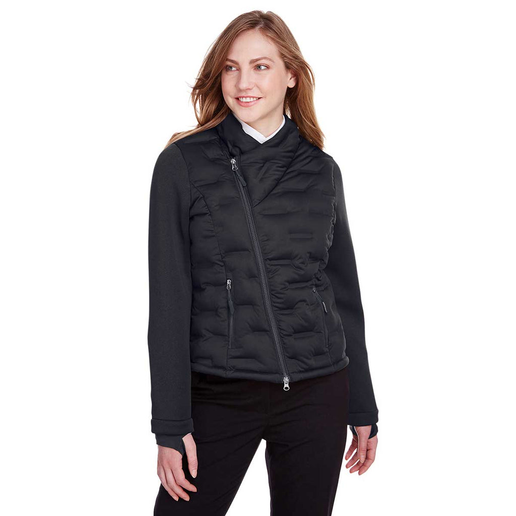 North End Women's Black/Black/Carbon Pioneer Hybrid Bomber Jacket