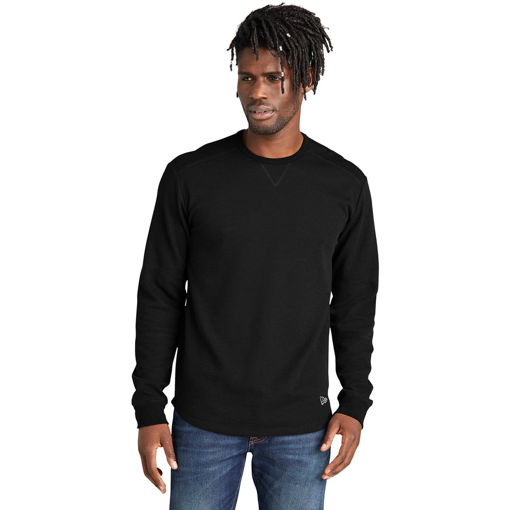 New Era Men's Black Heather Thermal Long Sleeve