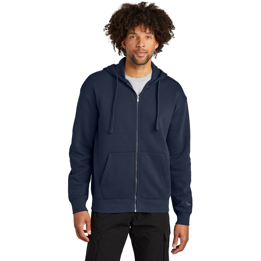 New Era Men's True Navy Heritage Fleece Full-Zip Hoodie