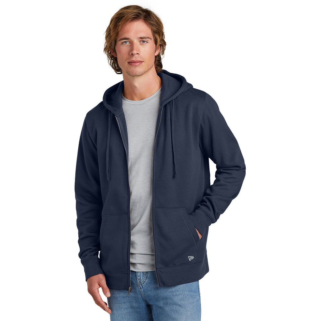 New Era Men's True Navy Comeback Fleece Full-Zip Hoodie