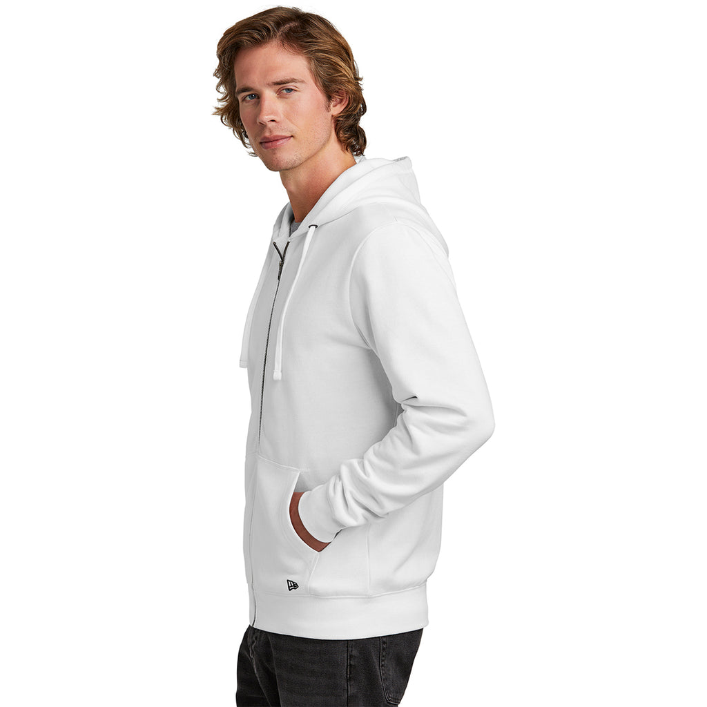 New Era Men's White Comeback Fleece Full-Zip Hoodie