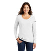 Nike Women's White Core Cotton Long Sleeve Scoop Neck Tee