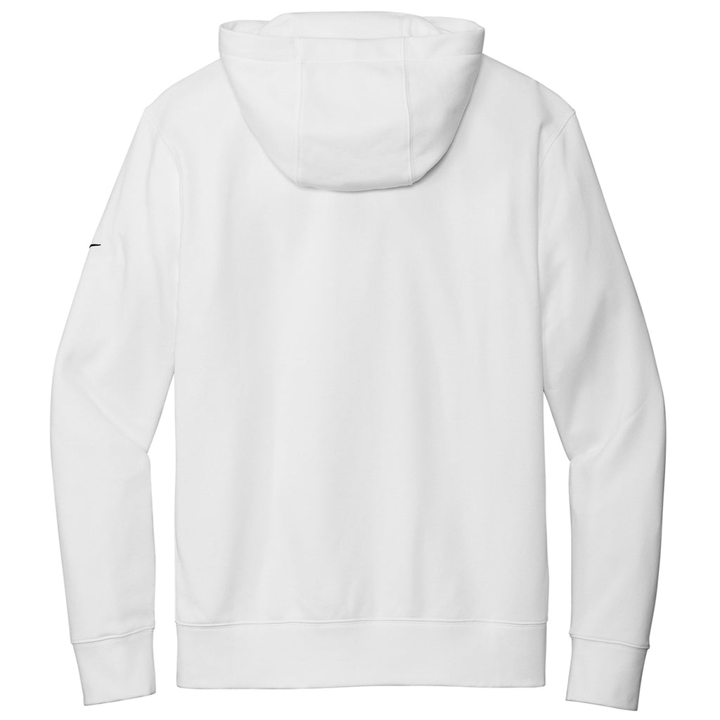 Nike Men's White Club Fleece Sleeve Swoosh Full-Zip Hoodie