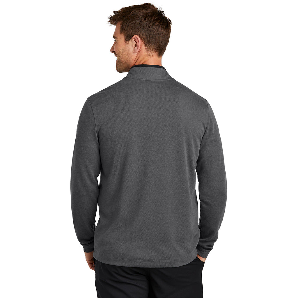 Nike Men's Dark Grey Textured 1/2 Zip Cover-UP