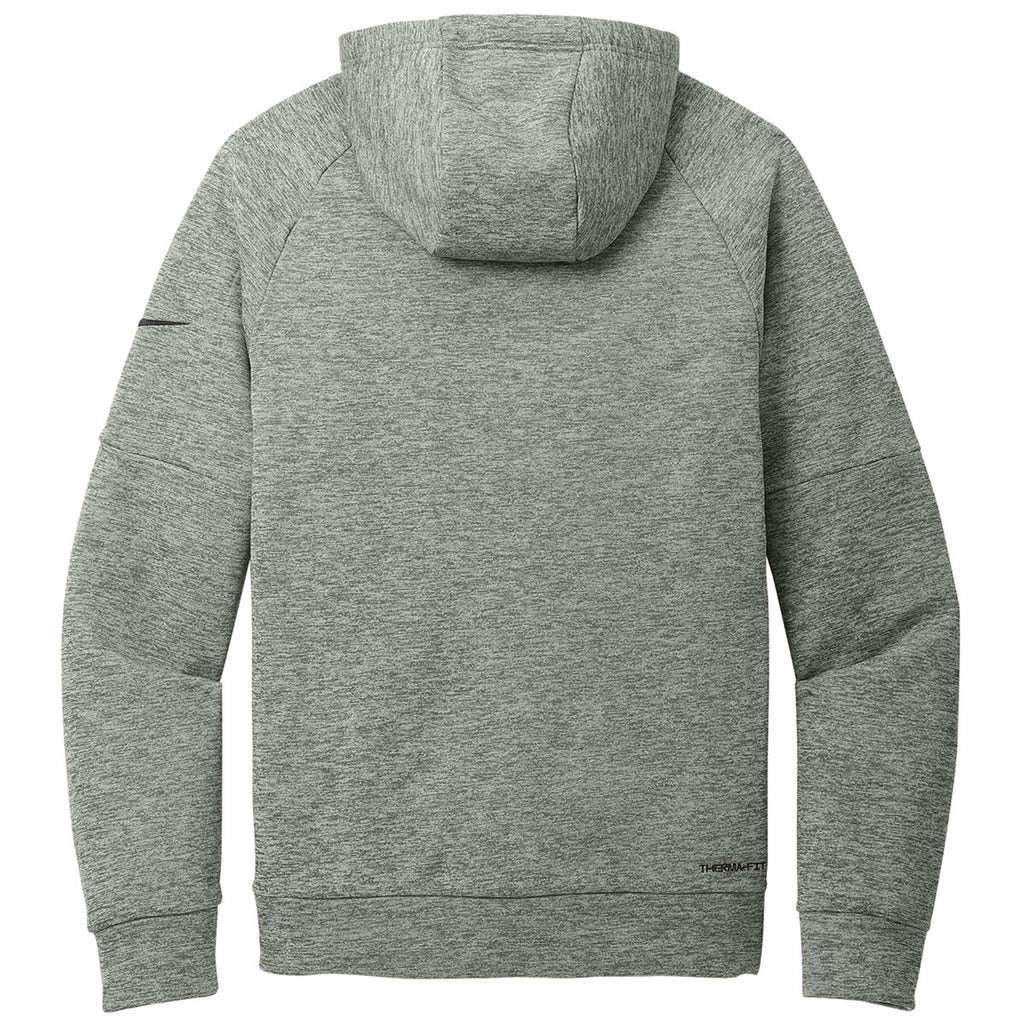 Nike Men's Dark Grey Heather Therma-FIT Pocket Pullover Fleece Hoodie