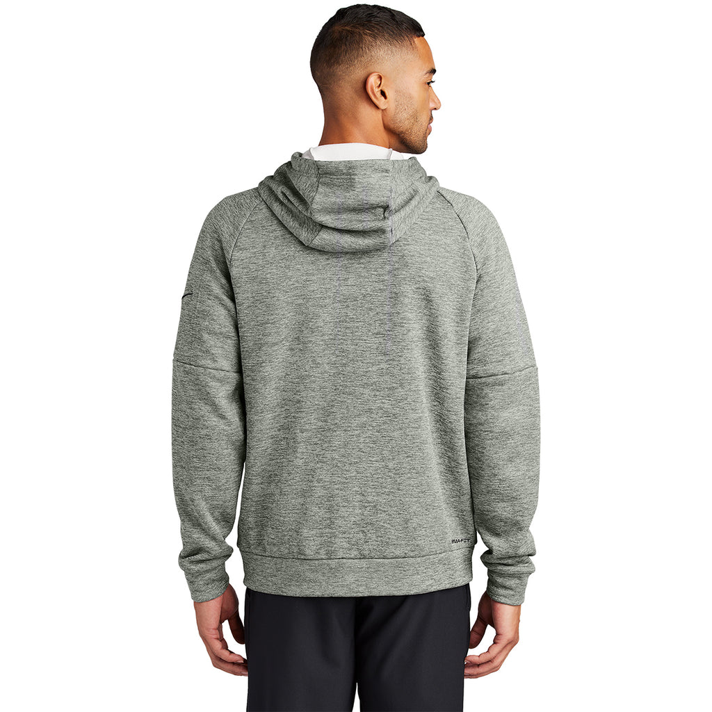 Nike Men's Dark Grey Heather Therma-FIT Pocket Full-Zip Fleece Hoodie