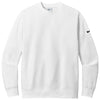 Nike Men's White Club Fleece Sleeve Swoosh Crew