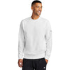 Nike Men's White Club Fleece Sleeve Swoosh Crew