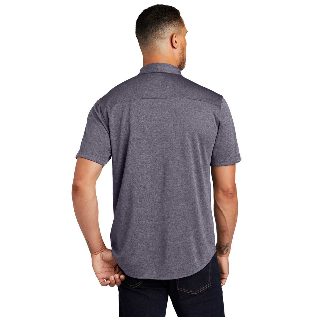 OGIO Men's Navy Heather Gravitate Full-Button Polo