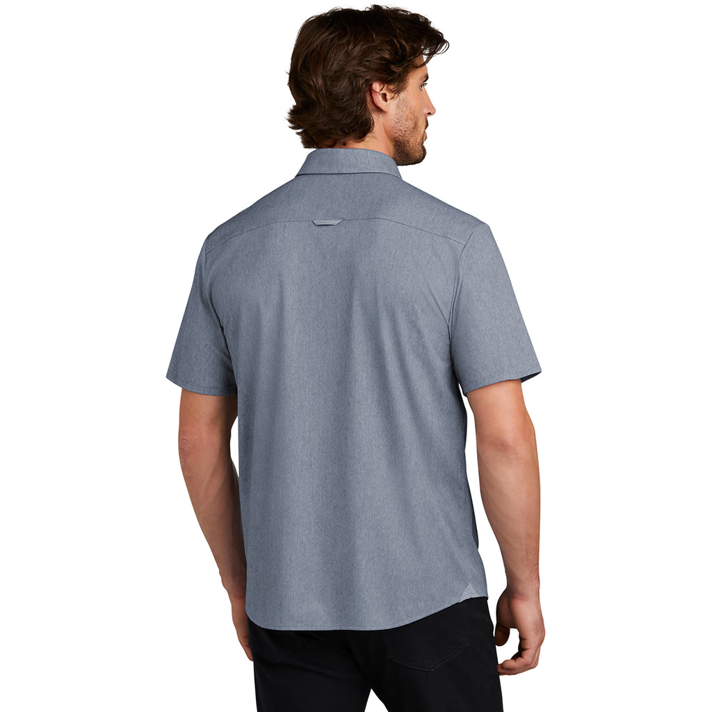 OGIO Men's Deep Blue Heather Extend Short Sleeve Botton Up