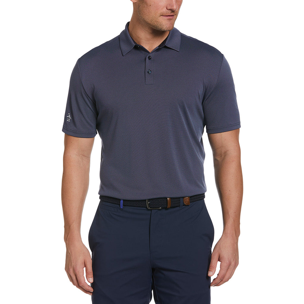 Original Penguin Men's Black Iris/Blue Heather Oxford Polo