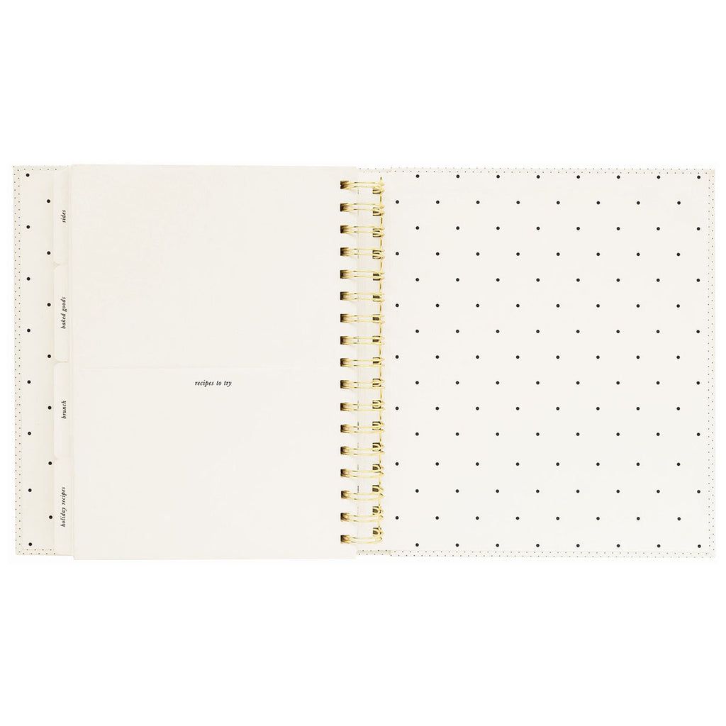 Sugar Paper Off White and Black Dot Recipe Book