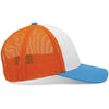 Pacific Headwear White/Neon Orange/Panther Teal Low-Pro Trucker Cap