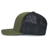 Pacific Headwear Moss/Lt Charcoal/MossContrast Stitch Trucker Pacflex Snapback Cap