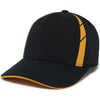 Pacific Headwear Black/Gold Coolcore Sildline Snapback Cap