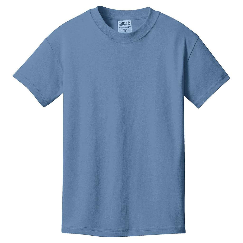Port & Company Youth Denim Blue Pigment-Dyed Tee