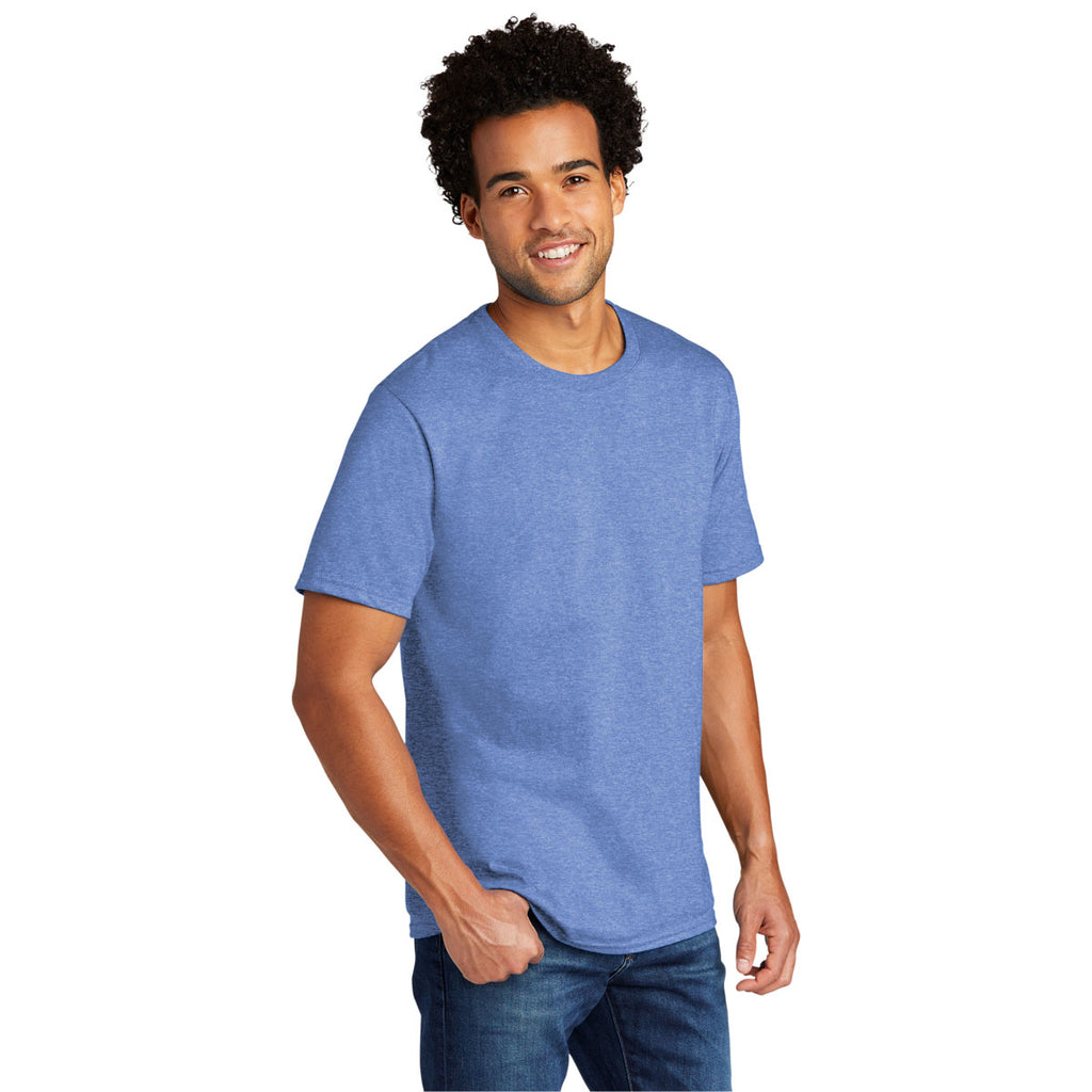 Port & Company Men's Carolina Blue Heather Tri-Blend Tee