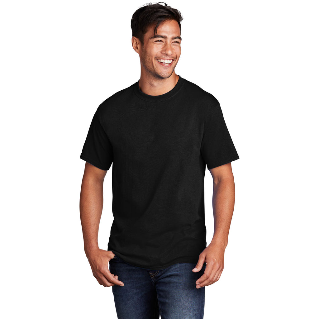 Port & Company Men's Jet Black Core Cotton DTG Tee