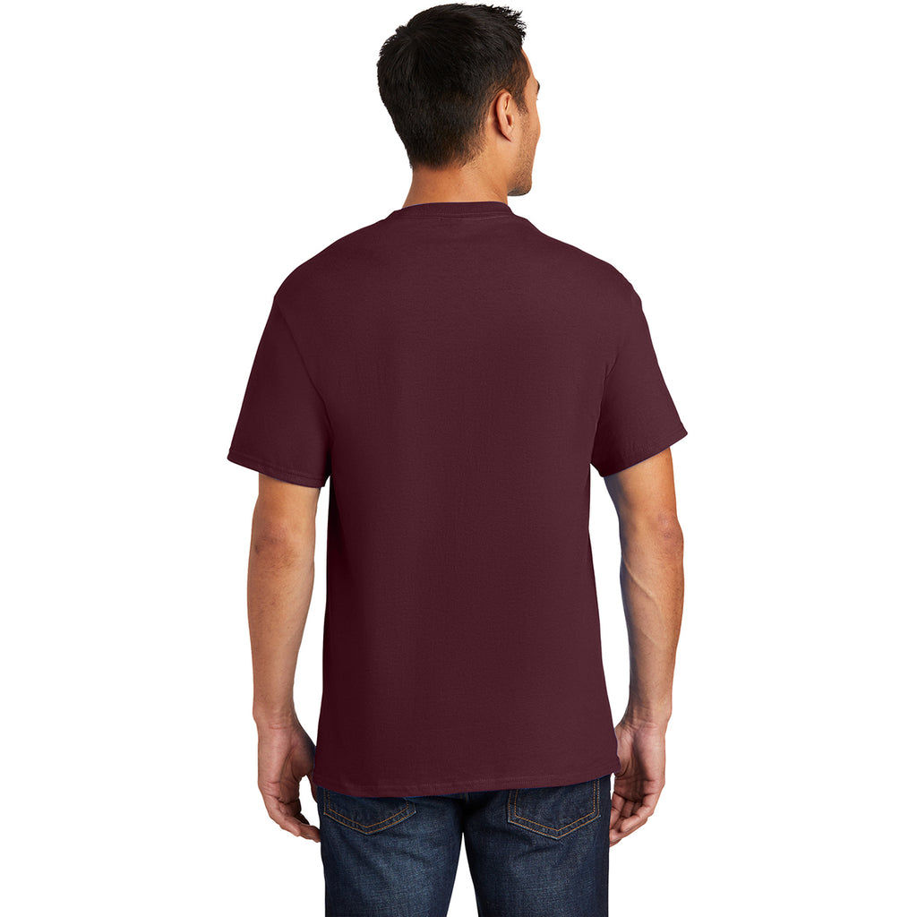 Port & Company Men's Althetic Maroon Essential Pocket Tee