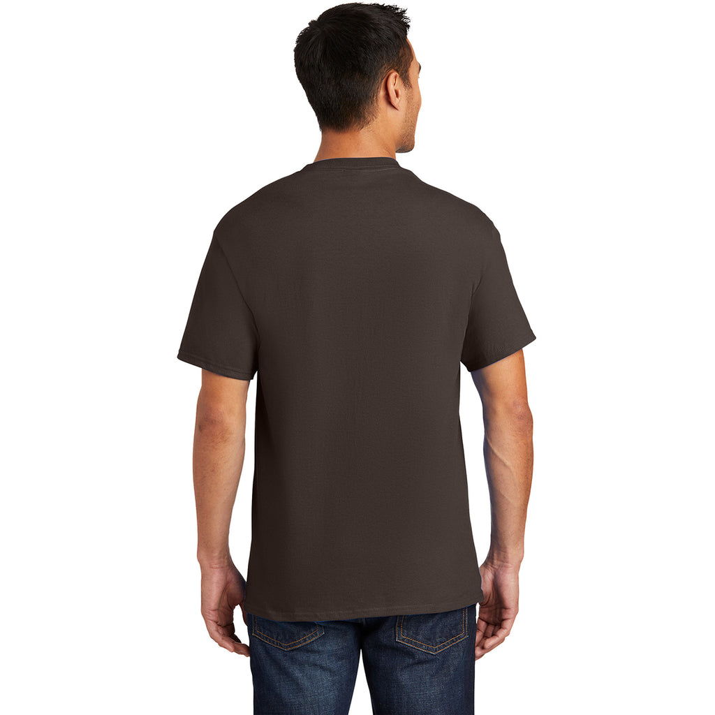 Port & Company Men's Brown Essential Pocket Tee