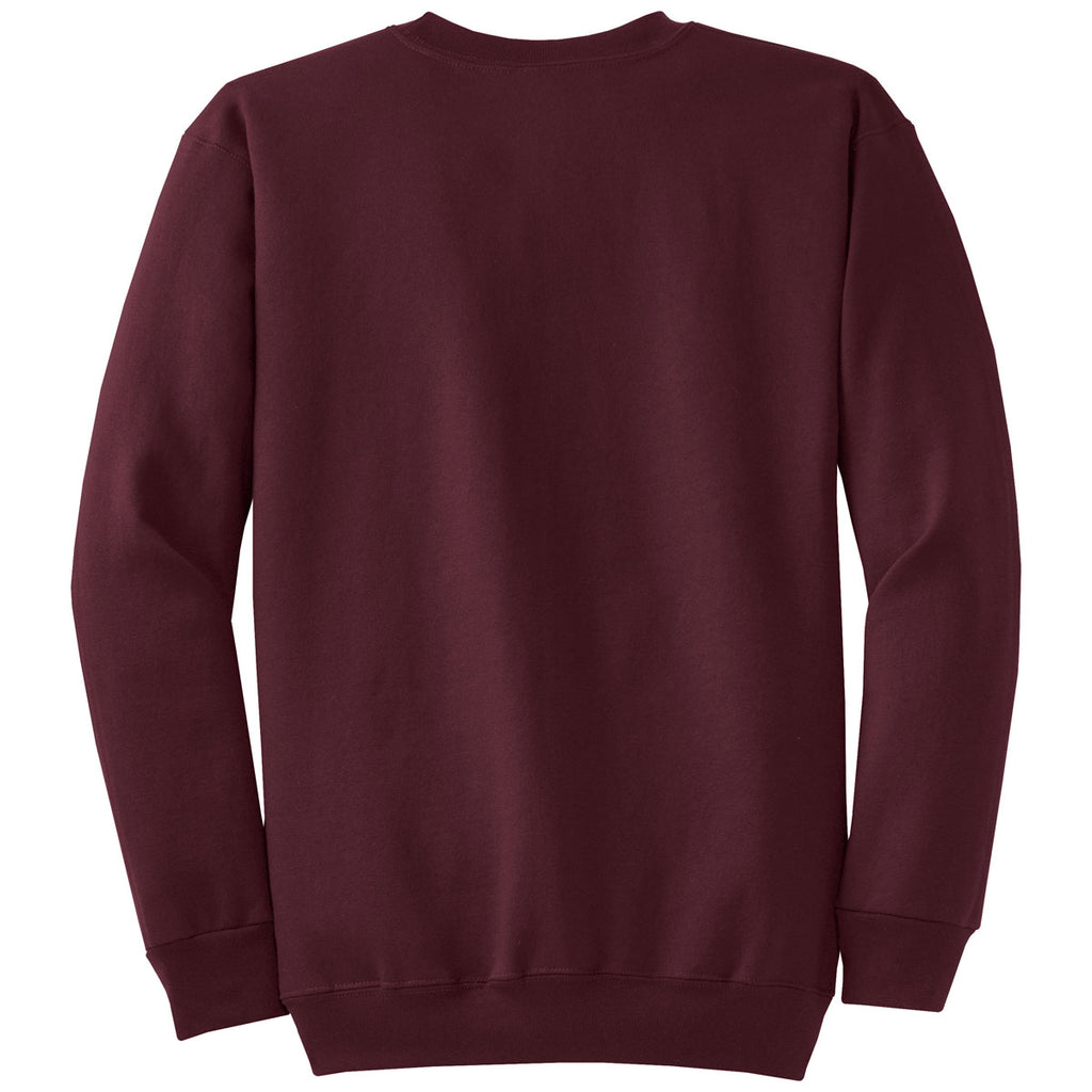 Port & Company Men's Maroon Core Fleece Crewneck Sweatshirt