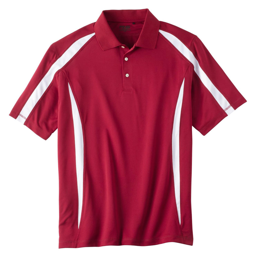 PING Men's Dark Berry Red Groove Polo