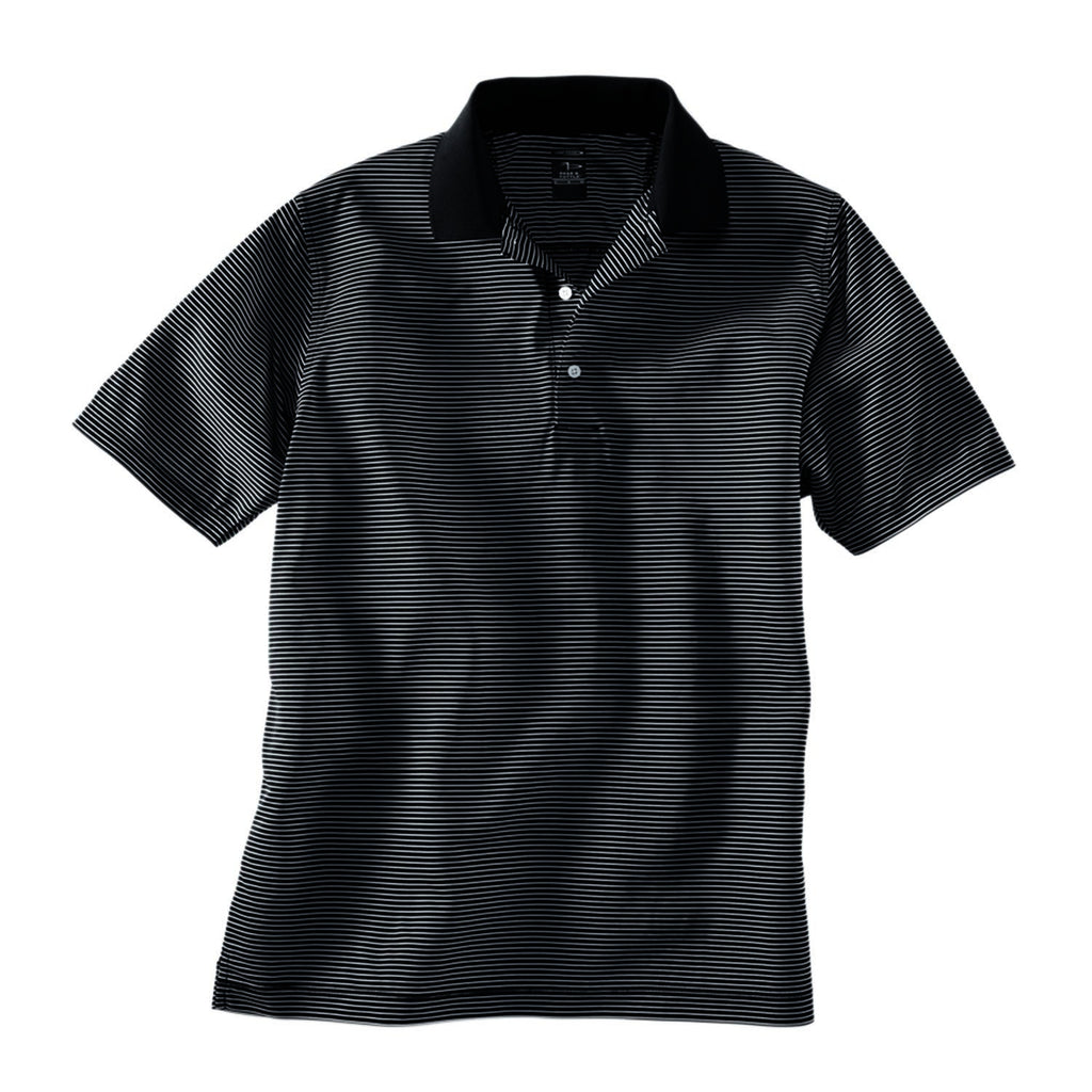 Page and Tuttle Men's Black Pinstripe Polo