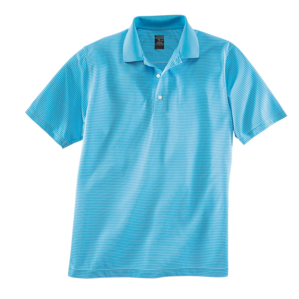 Page and Tuttle Men's True Turquoise Pinstripe Polo