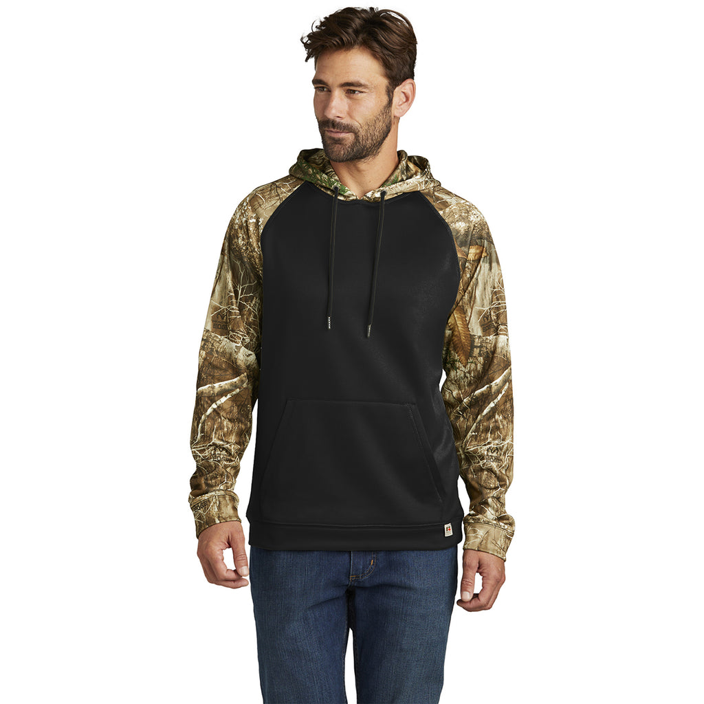 Russell Outdoors Men's Black/ Realtree Edge Realtree Performance Colorblock Pullover Hoodie