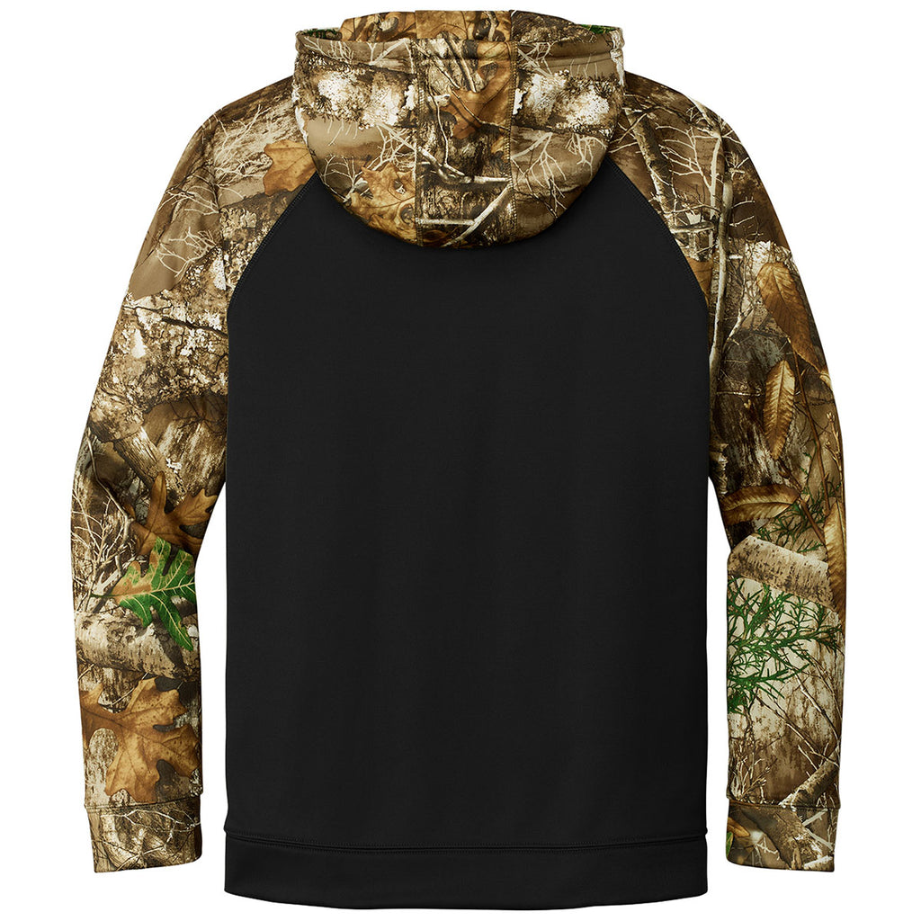 Russell Outdoors Men's Black/ Realtree Edge Realtree Performance Colorblock Full Zip Hoodie