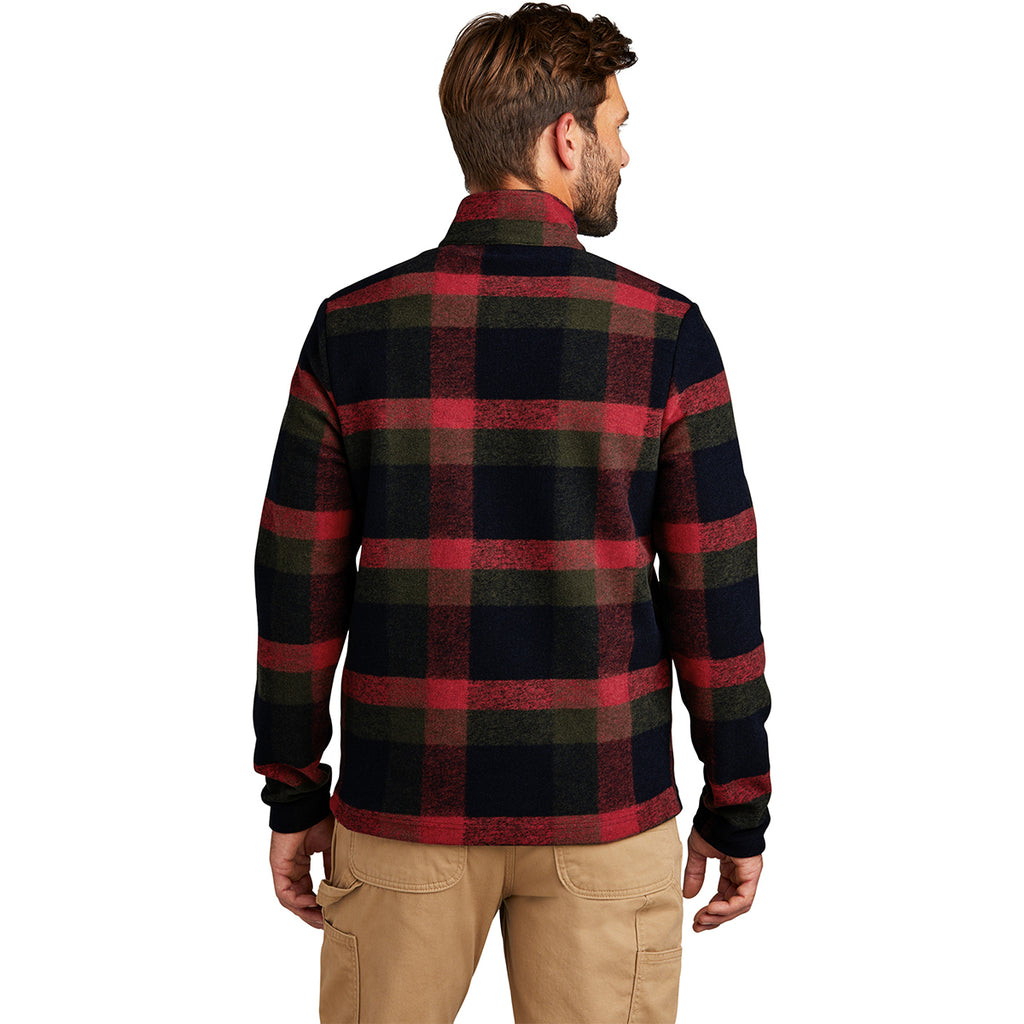 Russell Outdoors Men's Red Plaid Basin Snap Pullover