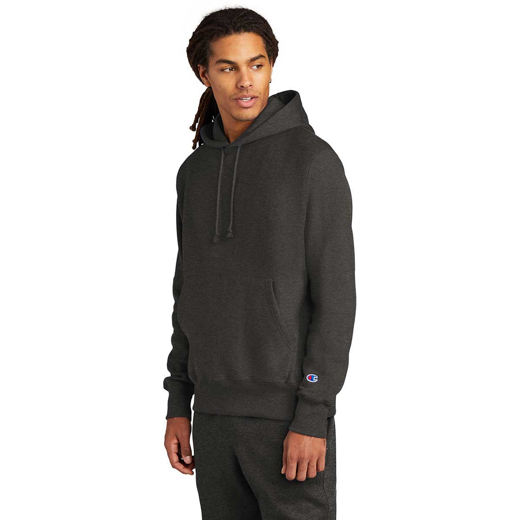 Champion Men's Charcoal Heather Reverse Weave Hooded Sweatshirt