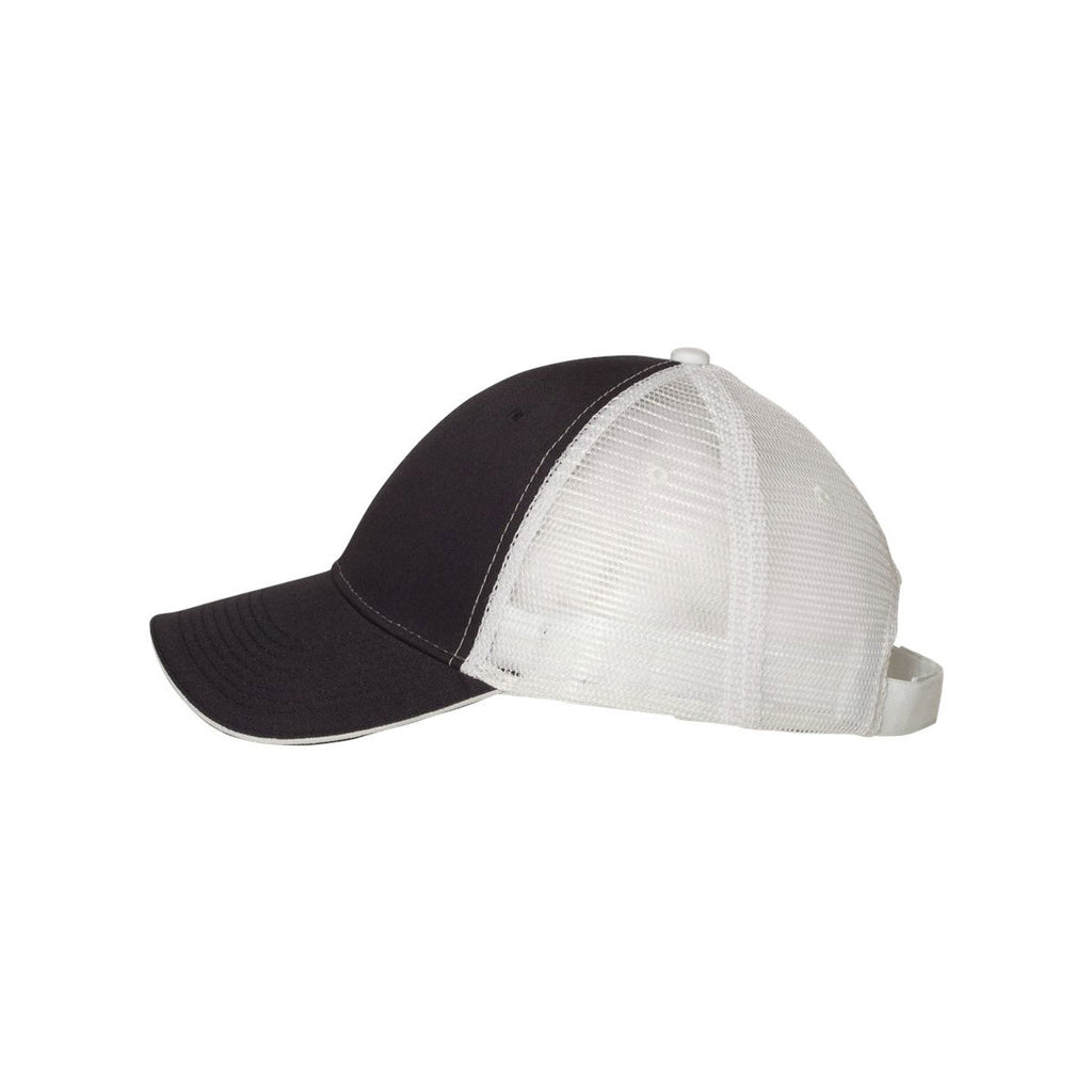 Valucap Navy/White Sandwich Trucker Cap