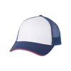 Valucap White/Royal/Red Sandwich Trucker Cap